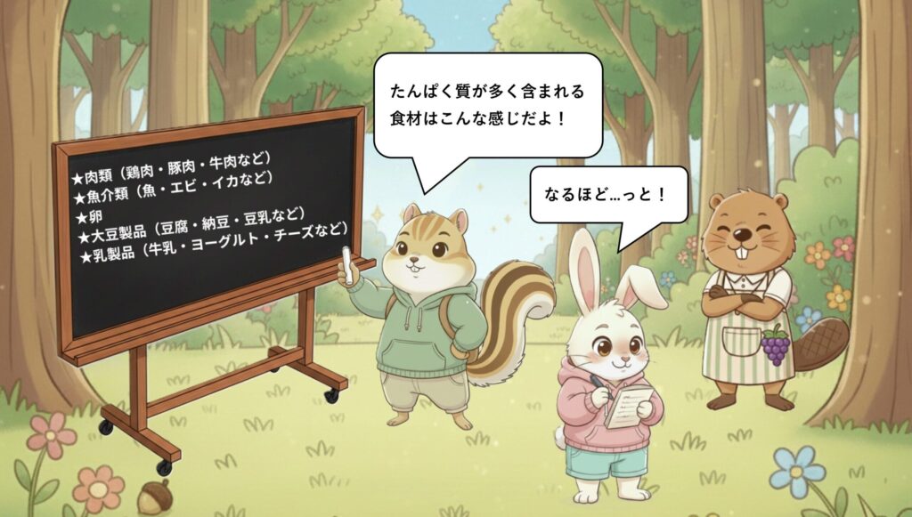 たんぱく質は、どんな食べ物に含まれている？