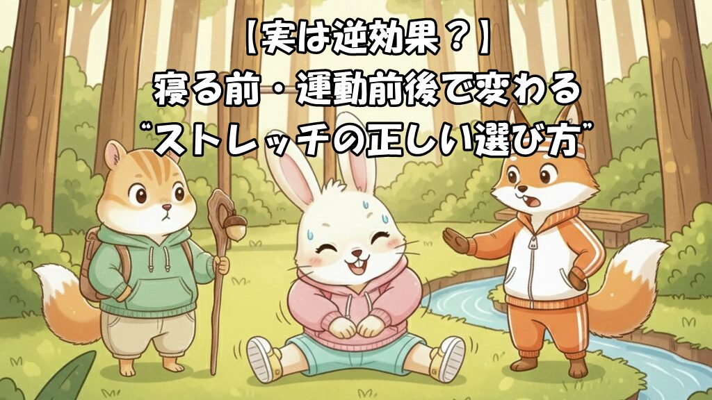 【実は逆効果かも？】寝る前・運動前後で変わる“ストレッチの正しい選び方”