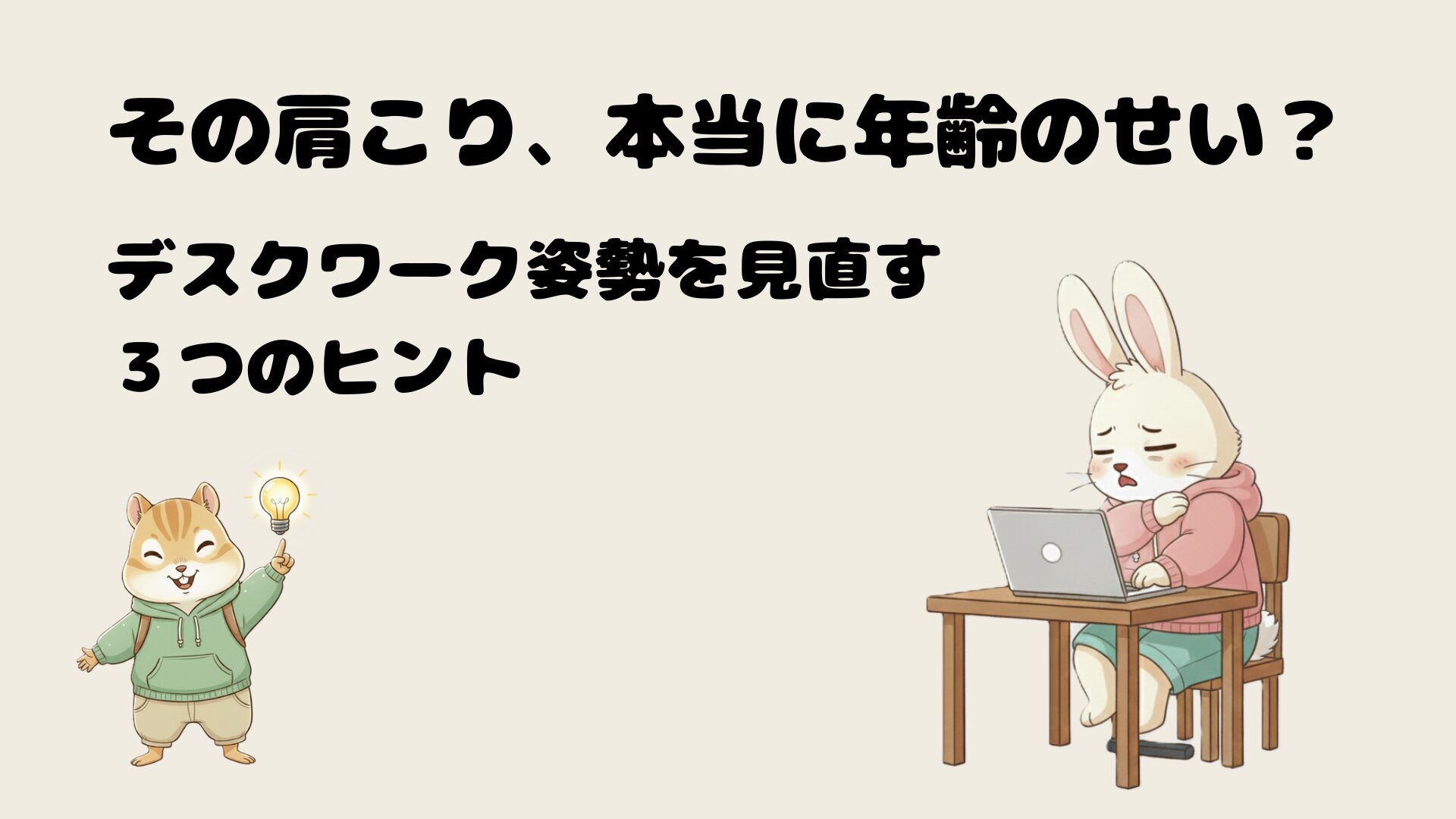 その肩こり、本当に年齢のせい？ デスクワーク姿勢を見直す3つのヒント