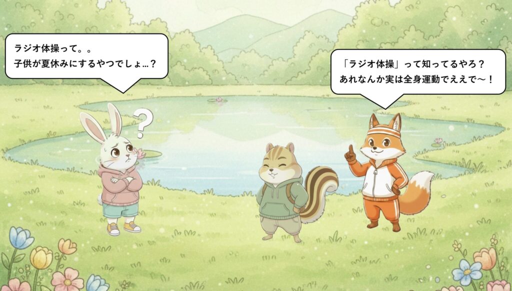 ラジオ体操は、よくできた全身運動