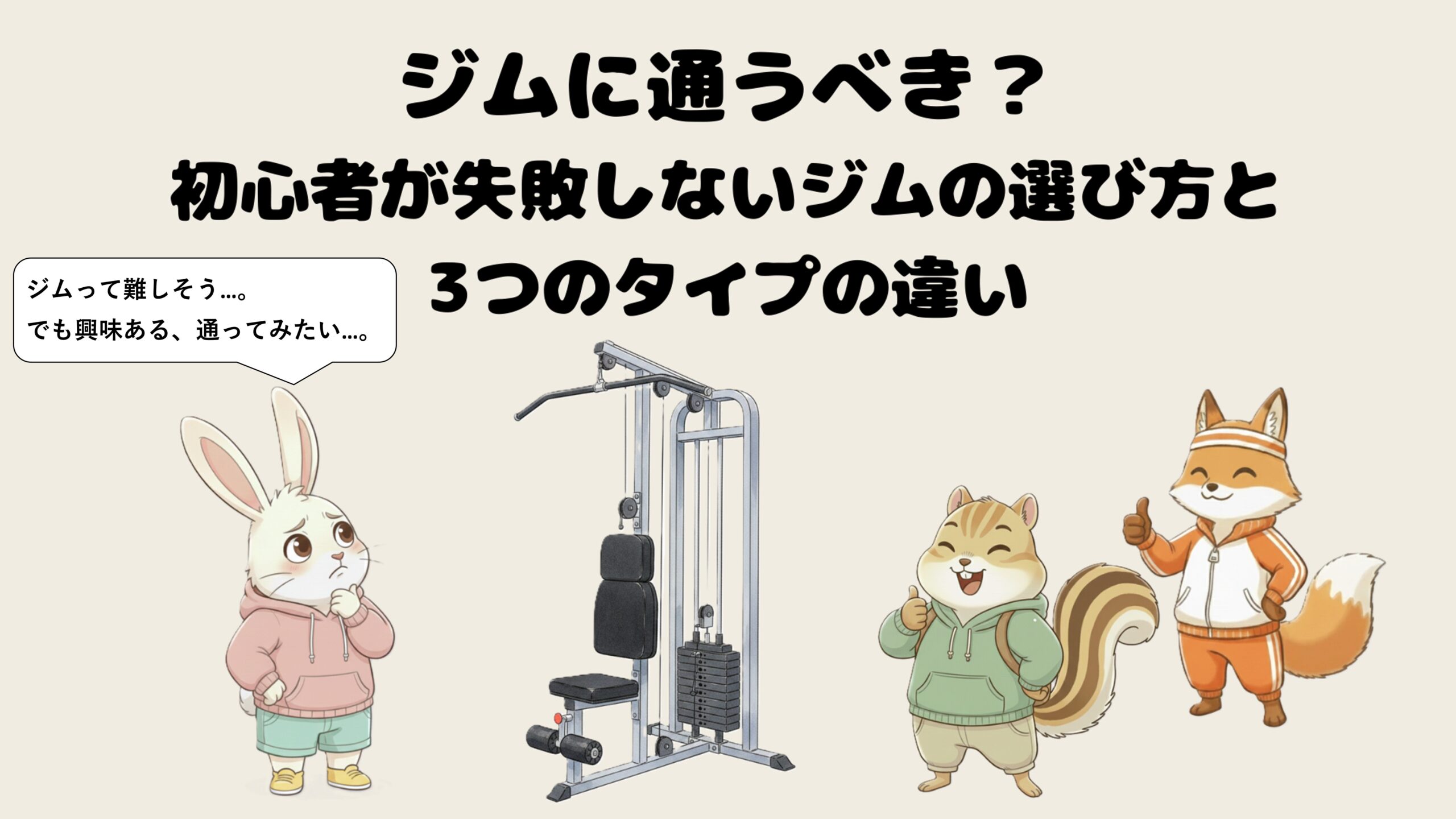 ジムに通うべき？初心者が失敗しないジムの選び方と3つのタイプの違い