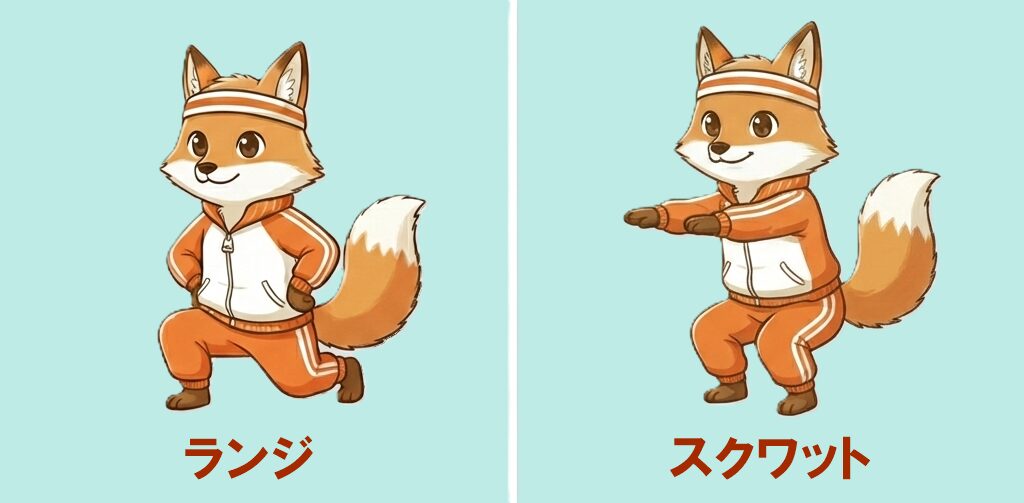 ランジとスクワットの違いについて