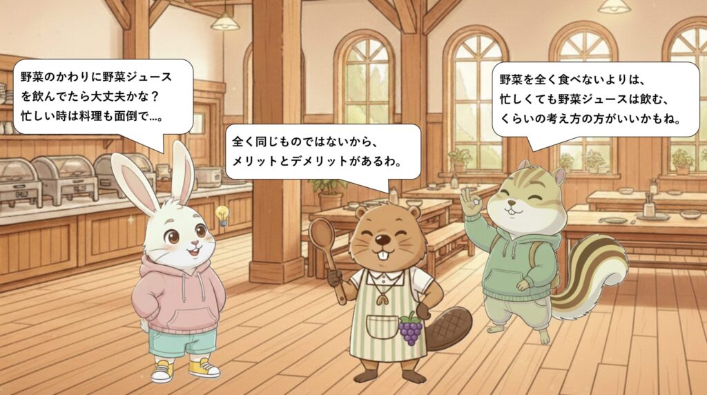 野菜ジュースで補えるの？