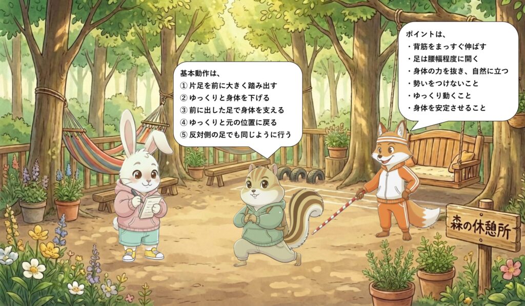 ランジの正しいフォームと基本動作