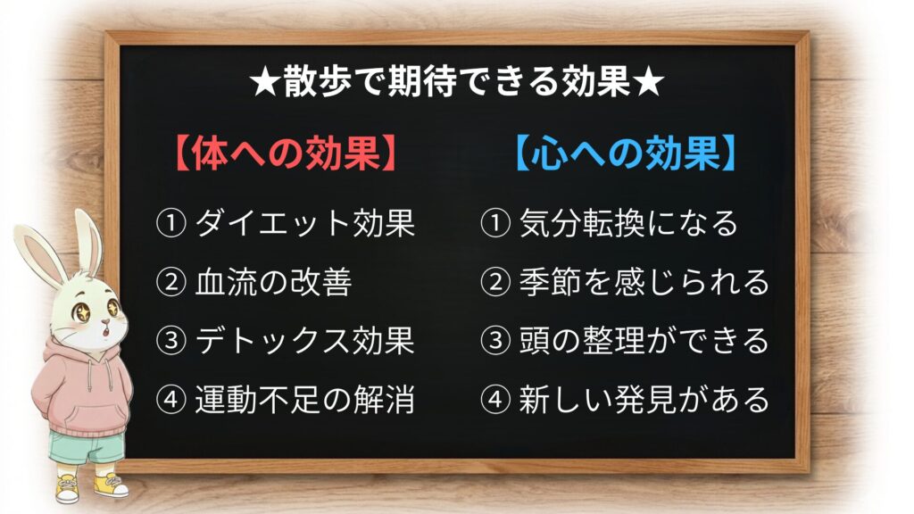 散歩で期待できる効果｜体と心にやさしい変化