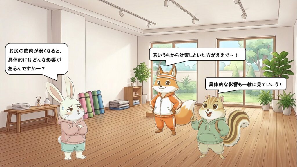 お尻の筋肉が衰えると、どんなことが起きる?